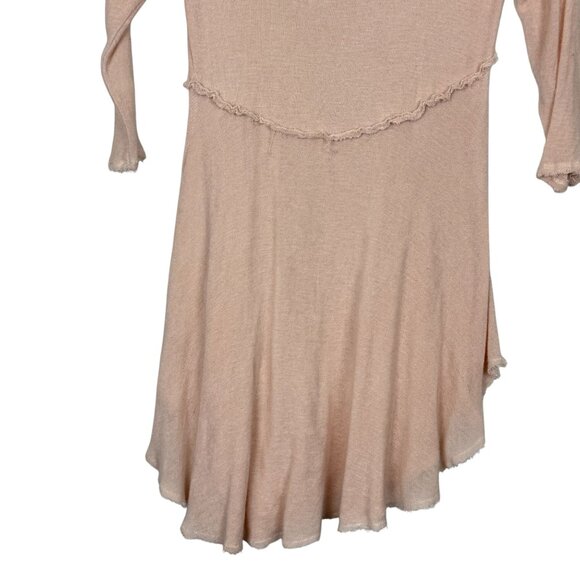 Free People Intimately Raw Hem Tunic Sz Medium Semi Sheer Soft Layering Pink - Picture 7 of 10